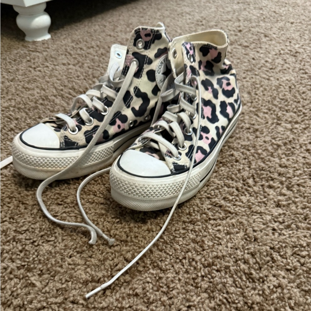 Leopard Print High-Top Converse